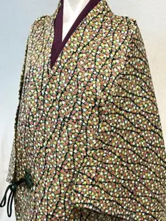 未使用品 和服 正絹 小花模様 道中着(割烹着)早い者勝ち