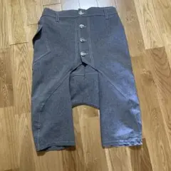 グレー サルエルパンツ 5ボタン ゴムウエスト