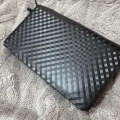 ブラック 格子模様 クラッチバッグオシャレ