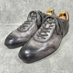 【美品】Santoni サントーニ レザースニーカー 本革 レースアップ 25