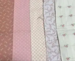 4E ベージュオレンジ系　パッチワーク用ハギレセット