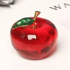 インテリア小物　ガラスの林檎　レッド