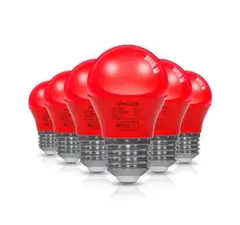 レッド LED電球 カラー電球 E26口金 40W相当 5W 6個入り