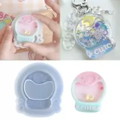 スノードームシリコンモールド　月　レジン　シャカシャカ　シェイカーモールド