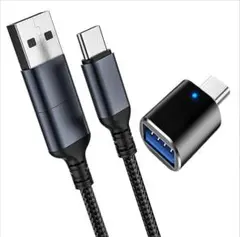 USB変換アダプタ 2in1 充電ケーブル OTG 1.8M 高速転送 急速充電