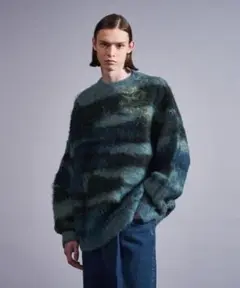 【未使用品】 BRSHD MHR JACQUARD CREW NECK
