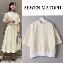 近年✨AEWEN MATOPH ダブルスナップ ショートスリーブ ブラウス 白