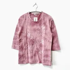 新品未使用Mocka Giene【M】ピンクTシャツ デザイン 花柄 タイダイ柄