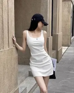 ホワイトミニワンピ　CAXUL