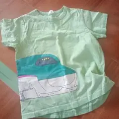 新幹線プリント Tシャツ 120サイズ 緑