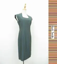 N163/美品 Paul Smith ワンピース ドレス リネン 40 緑 春夏