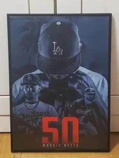 LAドジャースムーキーベッツ 2025年MLB！A3サイズポスターフレーム付き②