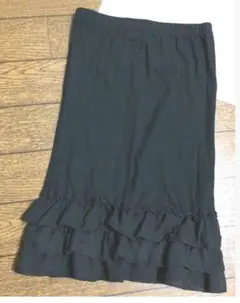 S　ベアトップ　ハラマキ フリル 黒　コットンストレッチ　背中チラ見え防止