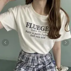 Heather ロゴシシュウTEE ブルー