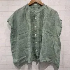 タグ無未使用 中川政七商店 ブラウス 麻100 緑 2021購入
