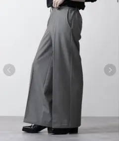 CLEL バックブラッシュドTR フレアスラックス　グレー