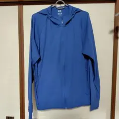 UNIQLO フルジップフード付きウィンドブレーカー Lサイズ 青