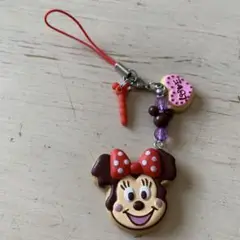 ミニー ストラップ ハート型クッキー付き　ディズニー