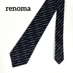 renoma レノマ　ネクタイ　ストライプ　総柄　ブラック系