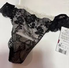 新品　ワコール　パルファージュ　バックレースブラック　M ソング　Tバック