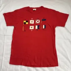 90s プリントTシャツ　短丈　USA製　国旗デザイン