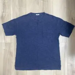 【美品】GU ジーユー 半袖 ポケット付 Tシャツメンズ Sサイズ ネイビー