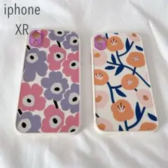 iphone XR 新品 iphoneケース スマホ 花柄 パープル
