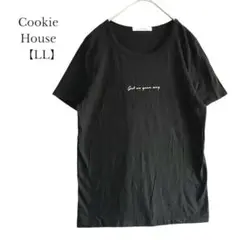 【Cookie House】Tシャツ　半袖　黒　プリント　LLサイズ