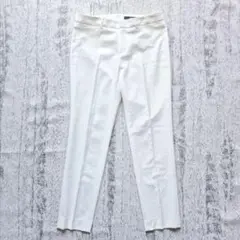 ラエフ la.f… リネン混テーパードパンツ 麻ストレッチ センタープレス