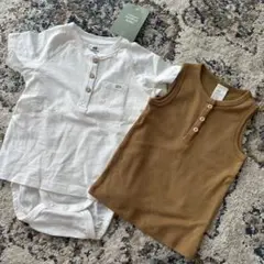 h&m エイチアンドエム　ベビー　半袖　タンクトップ　ノースリーブ　ロンパース