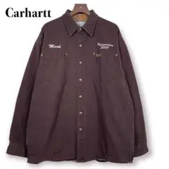 カーハート Carhartt カバーオール 刺繍入り ジャケット ブラウン L