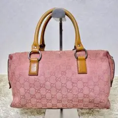 ✨希少色✨GUCCI グッチ ハンドバッグ GGキャンバス ピンク レザー