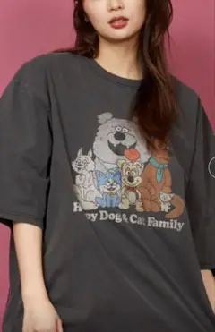 新品 ヴィンテージ 半袖 古着 Happy Dog & Cat Family