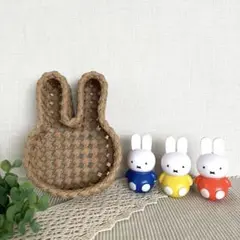 クラフトバンド　ミッフィーちゃんみたいな　うさかご（小）クラフト色