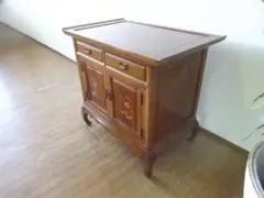 李朝家具　飾り棚　サイドボード　キャビネット　象嵌細工　天然木無垢　美品