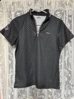 FILA ドット柄 ハーフジップ シャツ M
