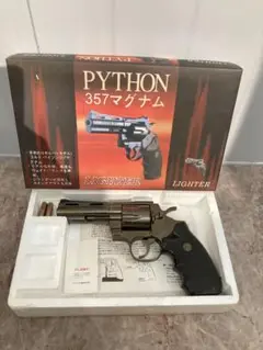 357マグナム型ガスライター　ブラッククロム　クロム　モデルガン　二丁セット KING ARMS コルト パイソン .357 マグナム 2.5インチ CO2ガス