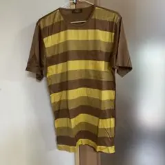 ARANIS ストライプ Tシャツ Lサイズ ブラウン/イエロー