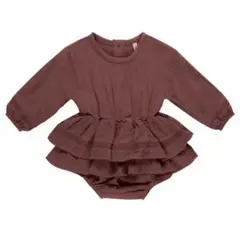 QUINCY MAE オーガニックコットン ガーゼペプラム付き ロンパース