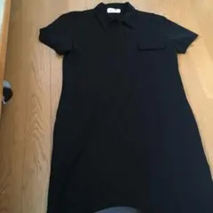 黒 半袖シャツワンピース