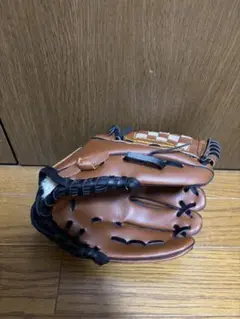 硬式用ブラウングローブ チェック柄
