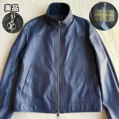 極美品・最高級　ルイヴィトン　ダミエ　シングル　ライダース　カーフレザー　黒 2025年最新】LOUIS VUITTON メンズ レザージャケット