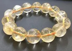 【高品質】シトリンブレスレット15mm　内径16cm　天然石　パワーストーン