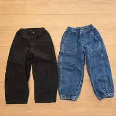 キッズ　GU　バレルレッグジーンズ　120　2本セット