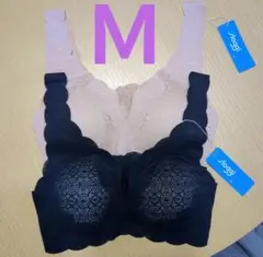 スロギー　ゼロフィール 総レースブラレット　ハーフトップ　M　ブラック　ベージュ