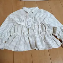 ストライプ フリルシャツ