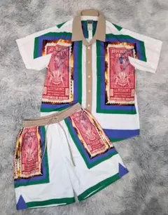 wanna ワナ 総柄 半袖 セットアップ パンツ シャツ