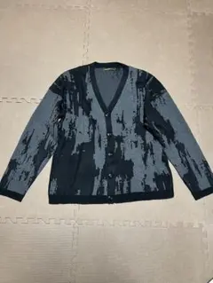 【美品】グレー ブラック Vネック カーディガン M