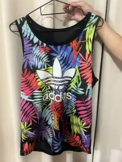 カラフル葉柄 タンクトップ 夏用