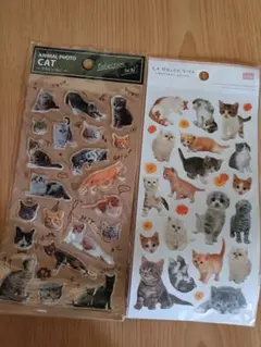 猫ぷくぷくシール 他2枚セット